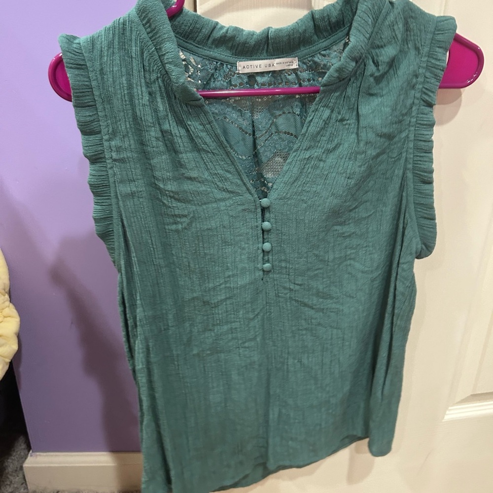 Green Tank/Blouse